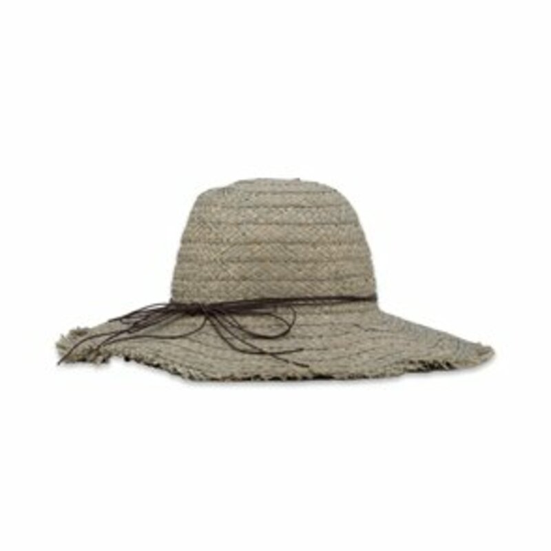 STRAW HAT WITH CORD FOR BOW