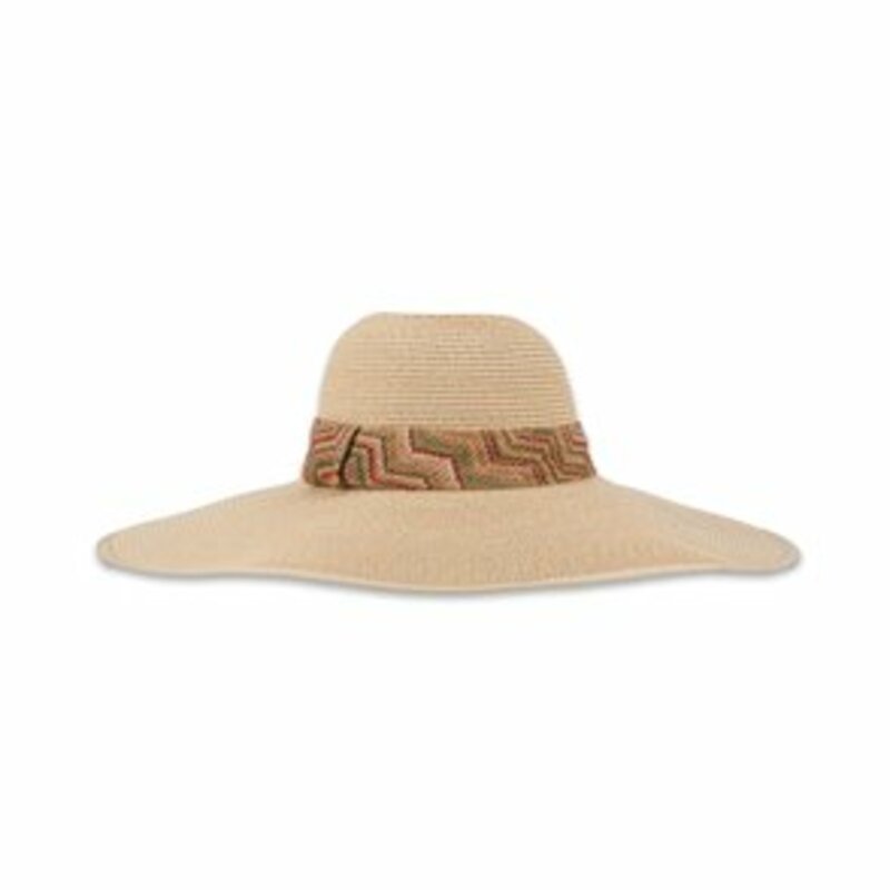 STRAW HAT WITH EMBROIDERED COLORCOLOR RIBBON