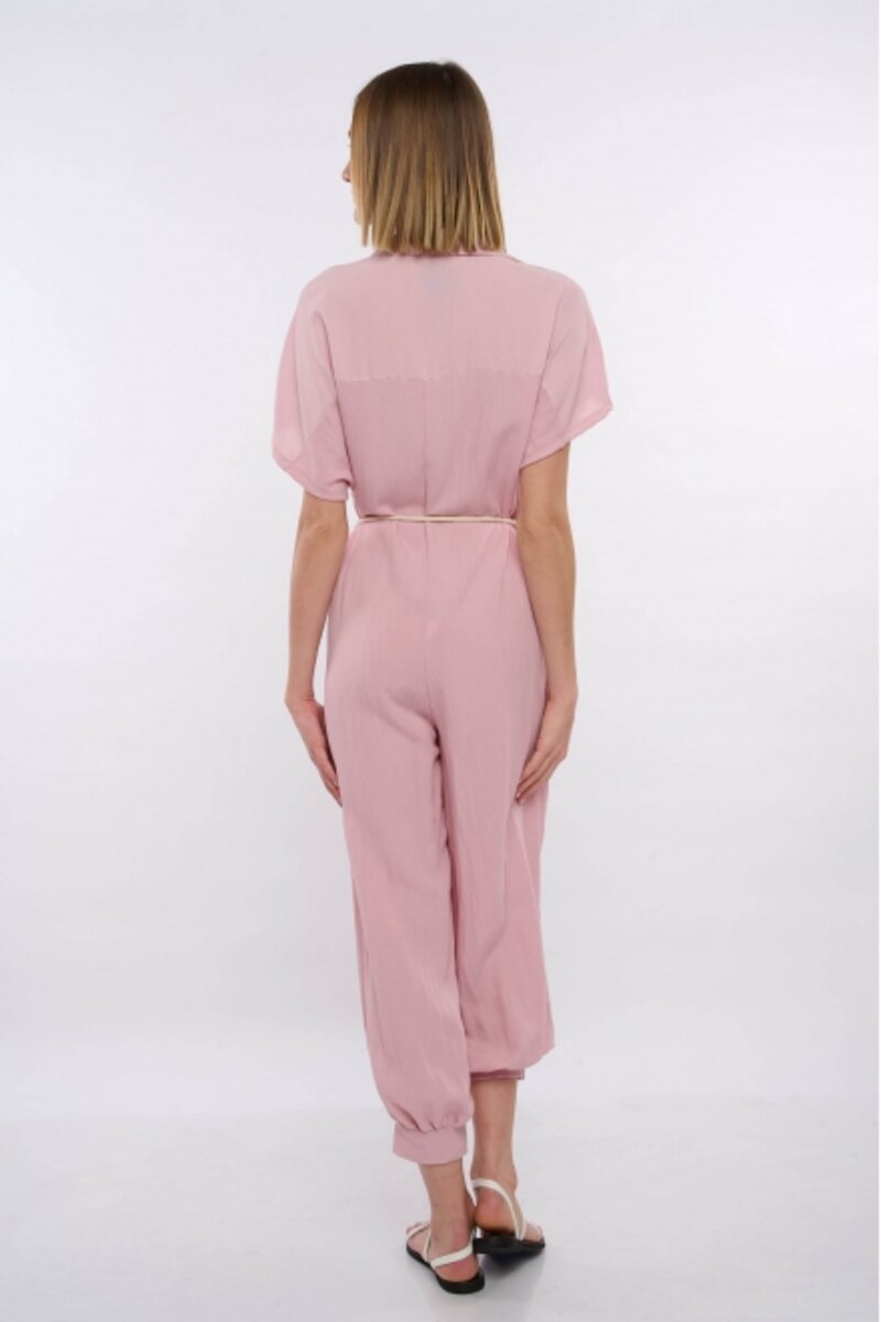 COTTON JUMPSUIT WITH SHORT SLEEVE