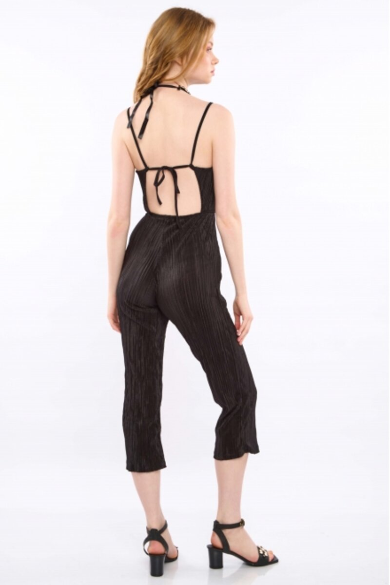 JUMPSUIT WITH SUSPENDERS AND OPEN BACK