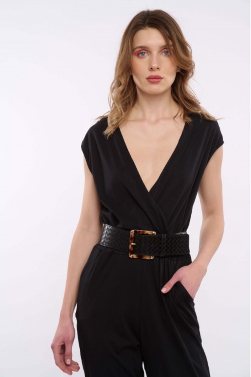 JUMPSUIT SLEEVELESS WITH RUFFLE IN THE MIDDLE