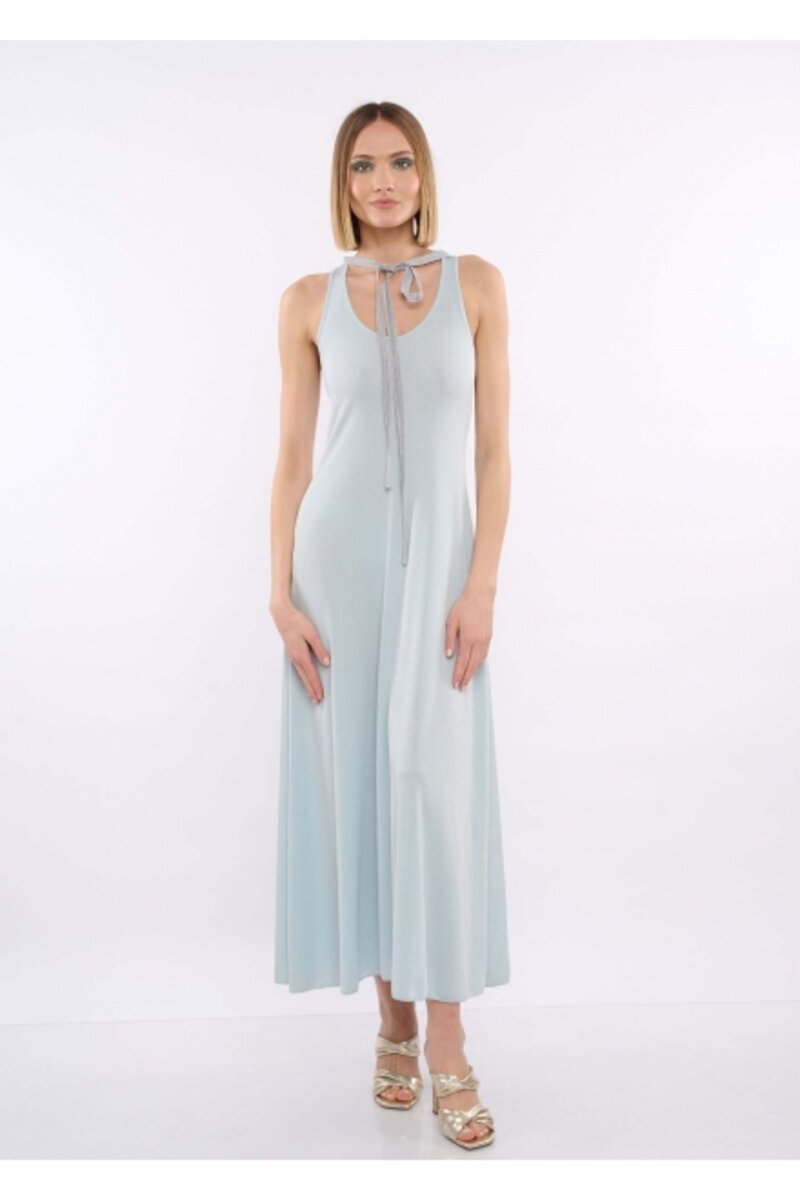 MAXI DRESS WITH TIE ON THE NECK