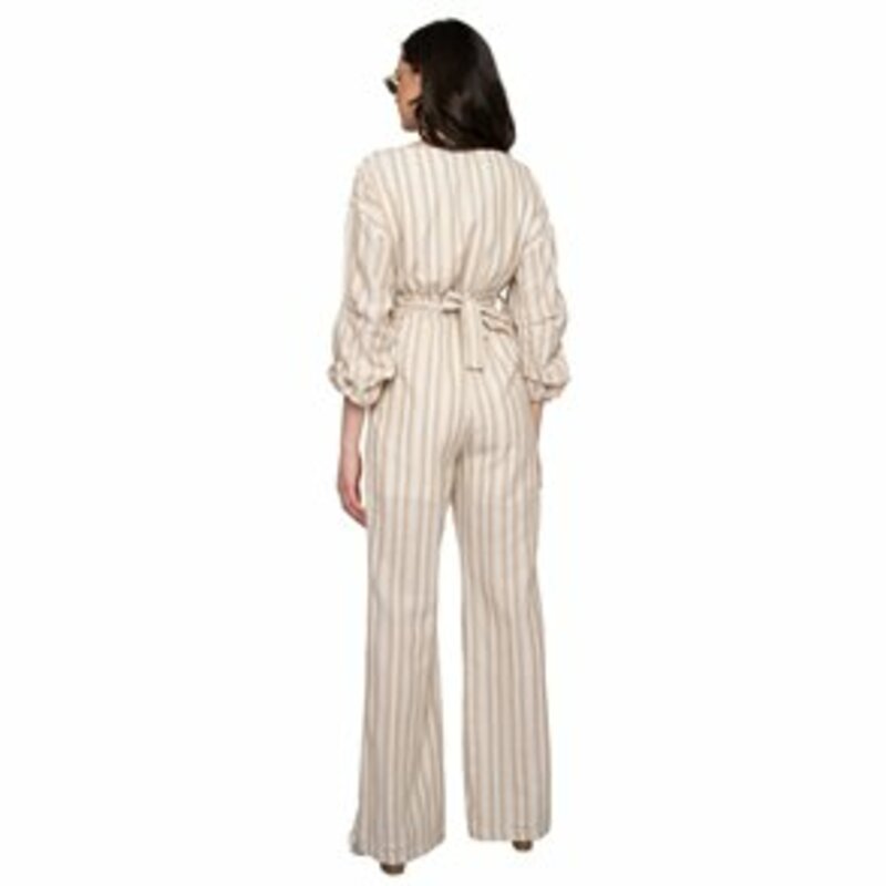 JUMPSUIT WITH STRIPE DESIGN AND LONG SLEEVES