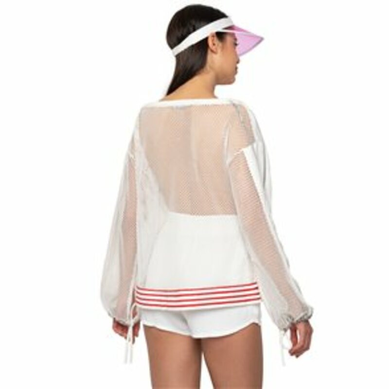 BLOUSE WITH LONG SLEEVE AND SEE THROUGH DESIGN ON THE BACK AND SHOULDERS