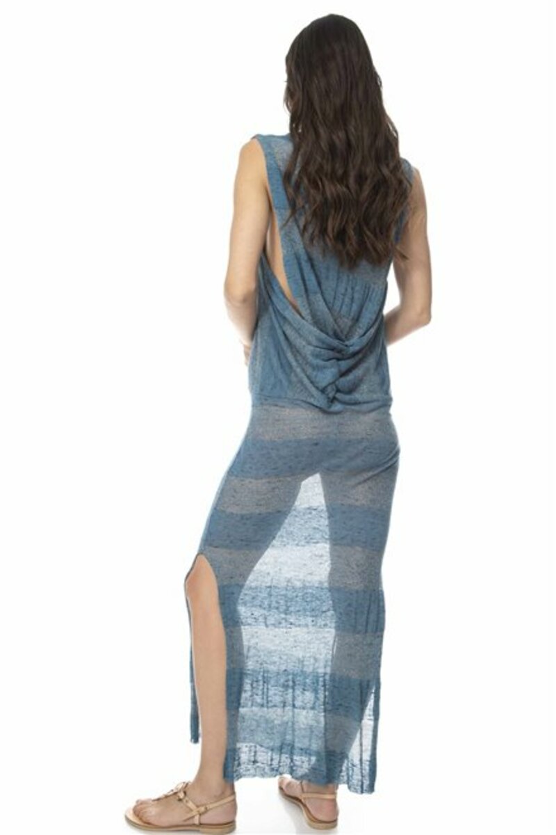 Maxi dress with silver thread