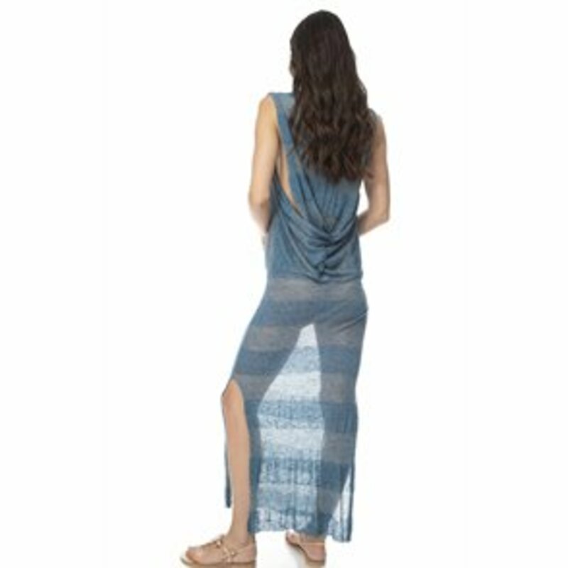Maxi dress with silver thread