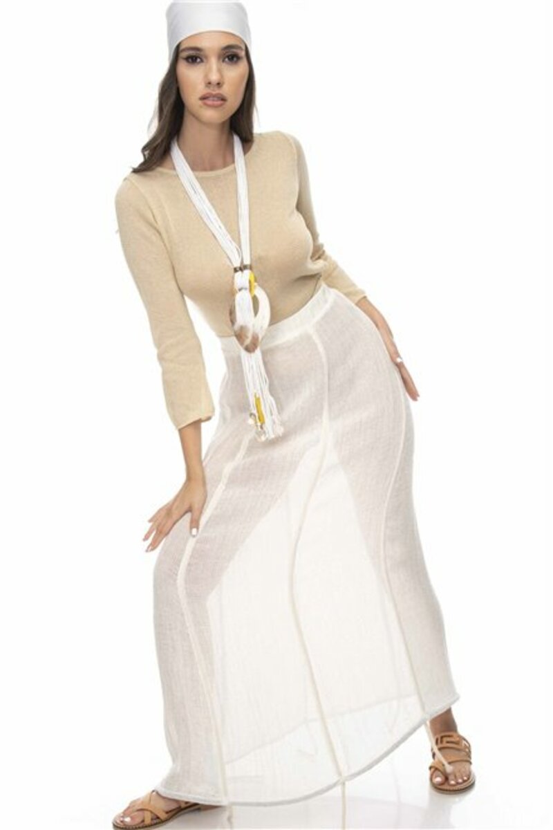 Thin net maxi skirt