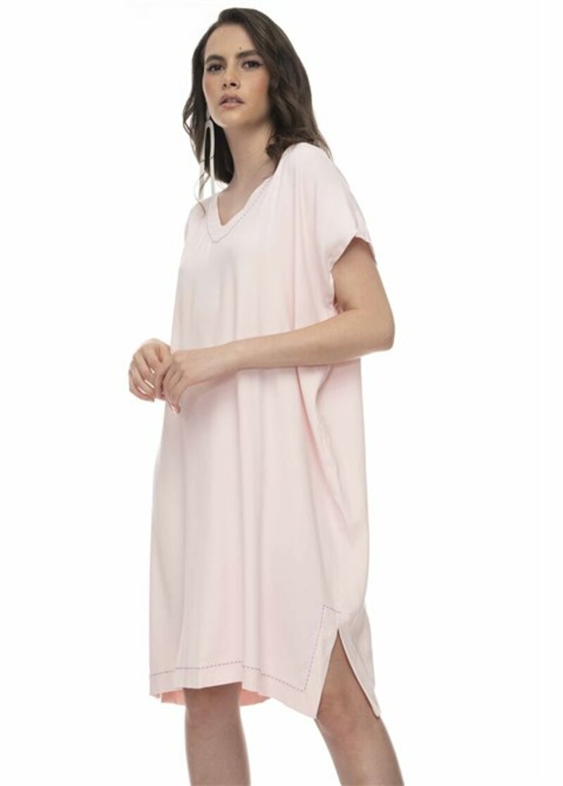 Φόρεμα μίντι κοντομάνικο με σχέδιο γαζί