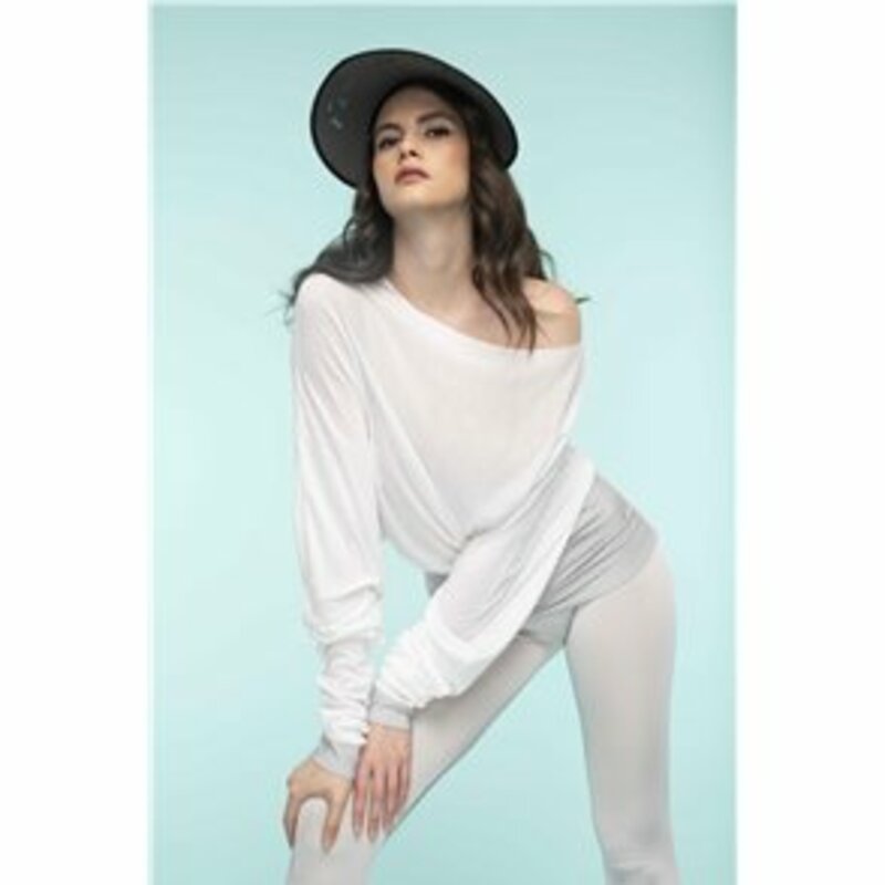 Long-sleeved blouse with silver panels