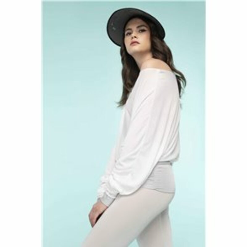 Long-sleeved blouse with silver panels