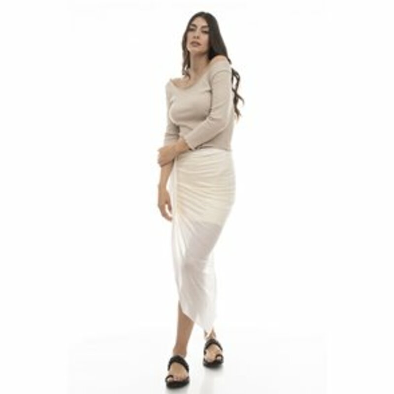 Two-tone skirt in two mini lengths and maxi gauze