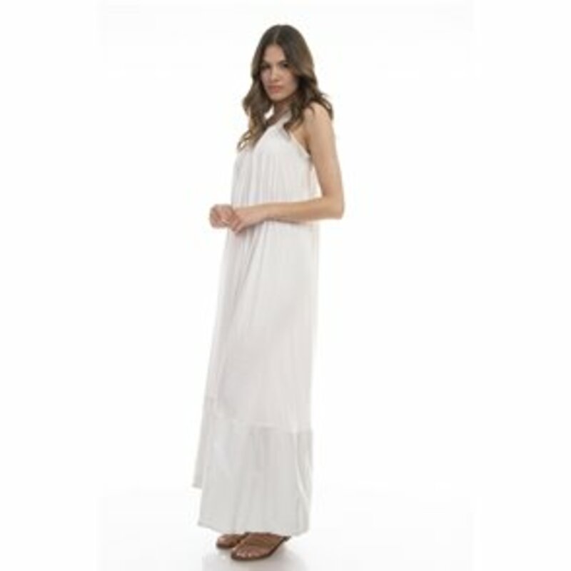 Maxi dress with waterproof details
