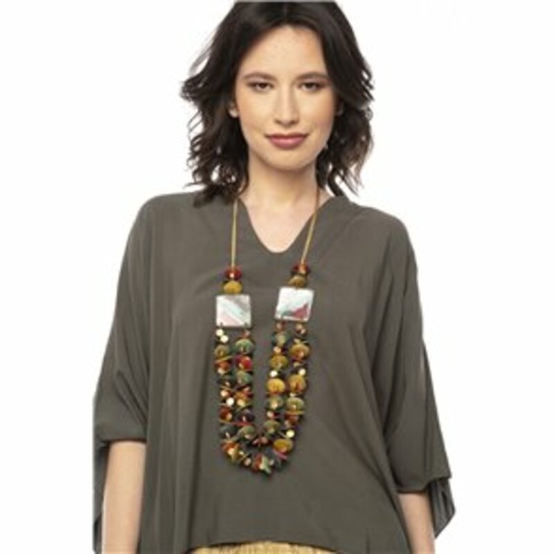 blouse asymmetric with v neck