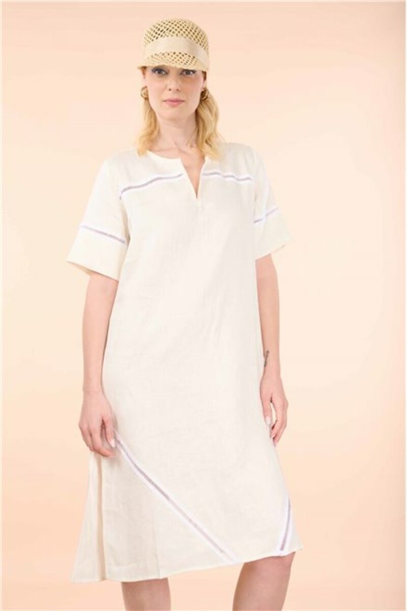 Linen short sleeve dress