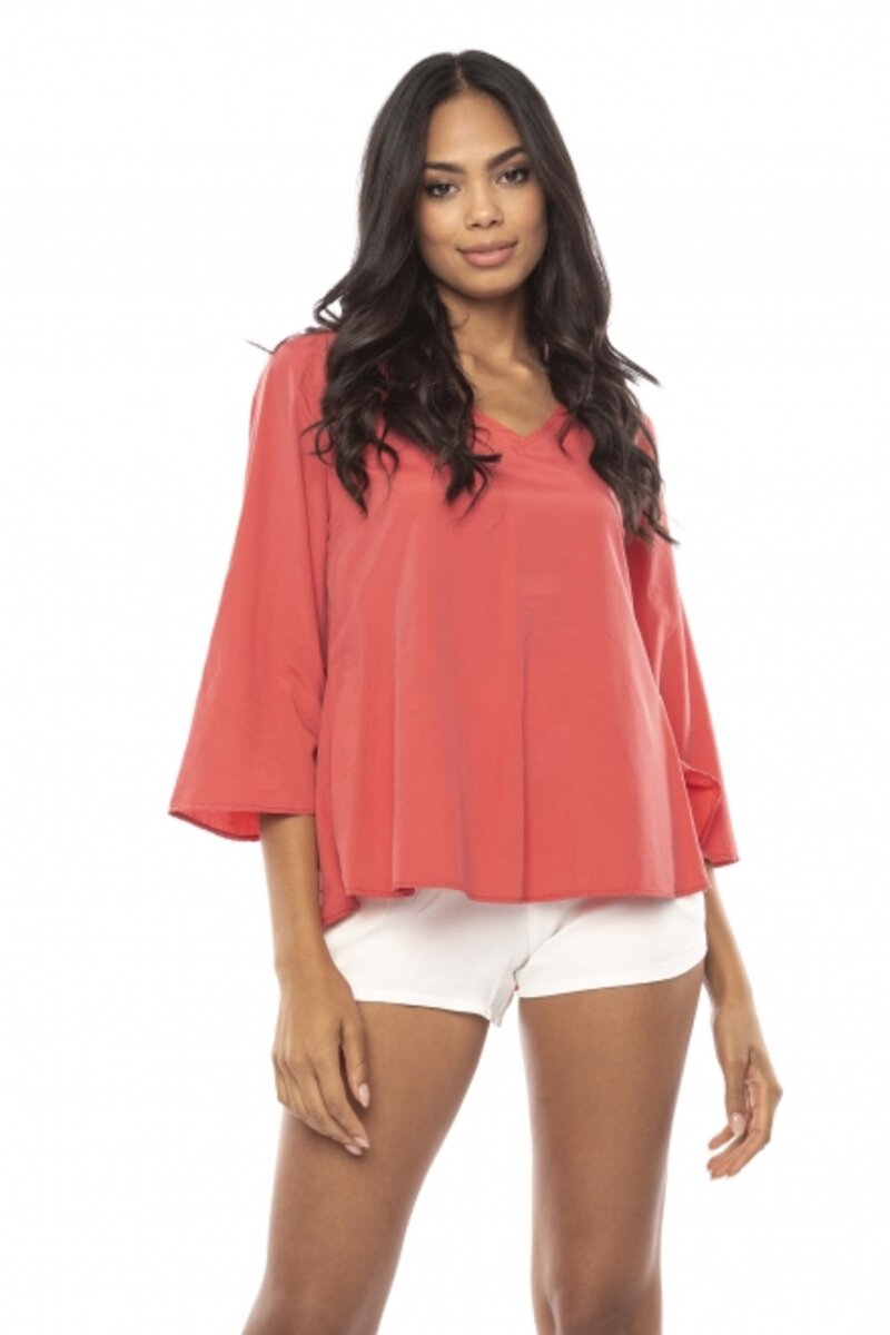 blouse with v neck