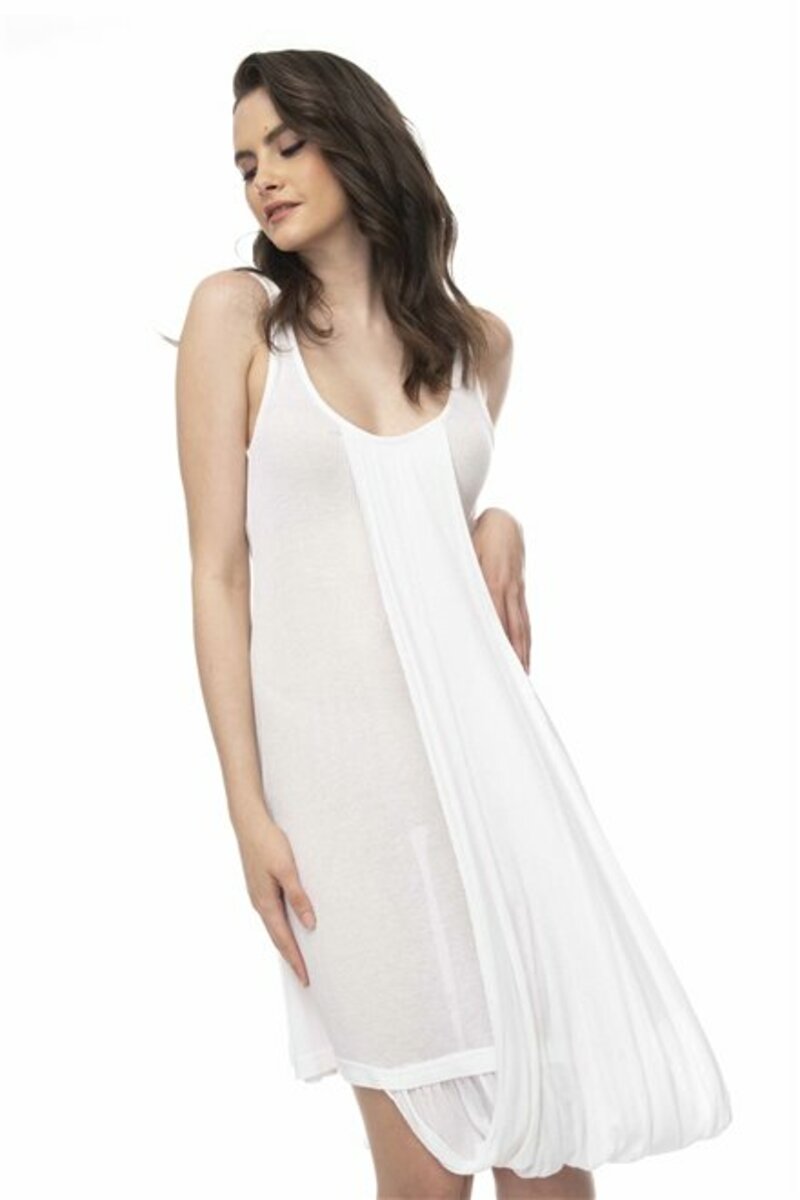 Sleeveless mini rip dress and additional fabric