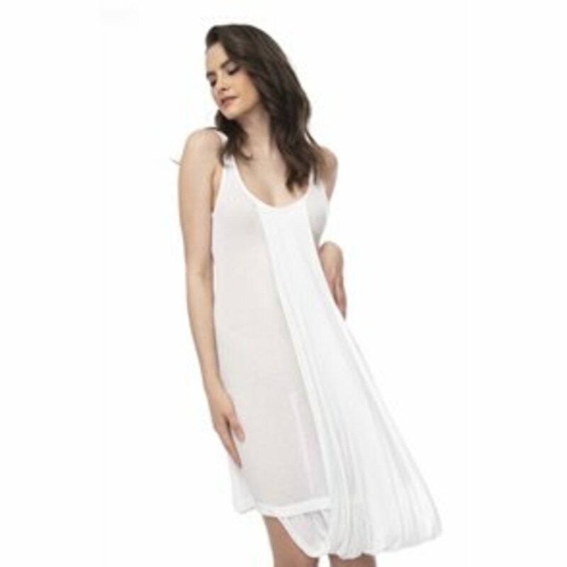 Sleeveless mini rip dress and additional fabric