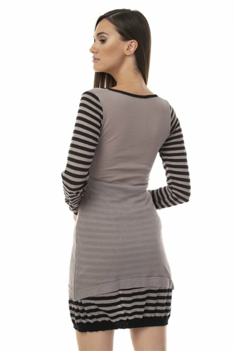 Two-tone striped mini dress