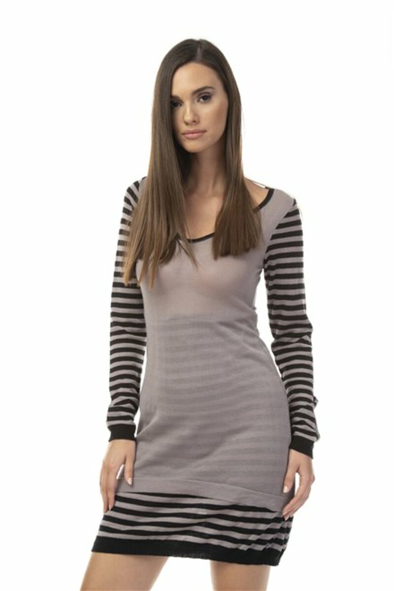 Two-tone striped mini dress