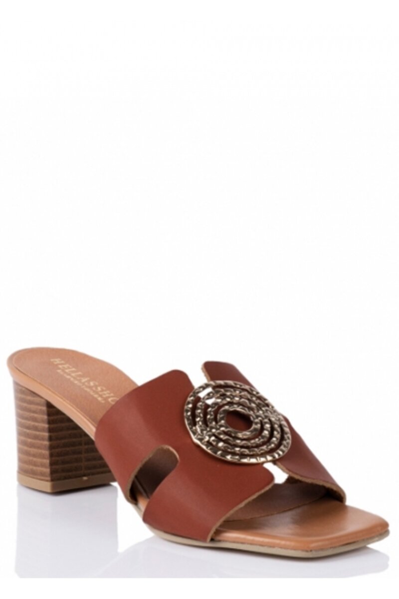 Leather open sandals mules...