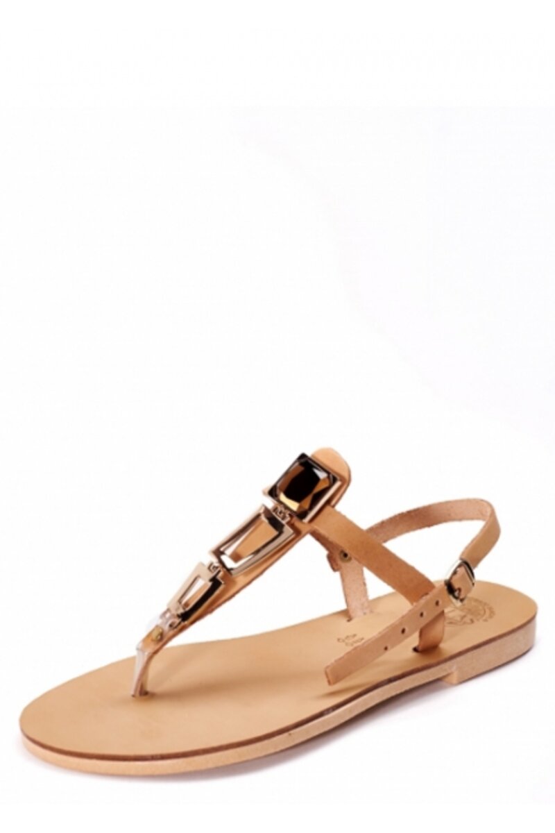Leather sandal with brown...
