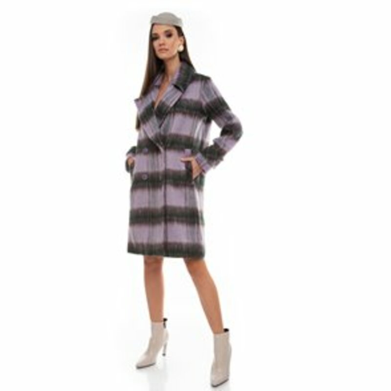 Cross checkered coat