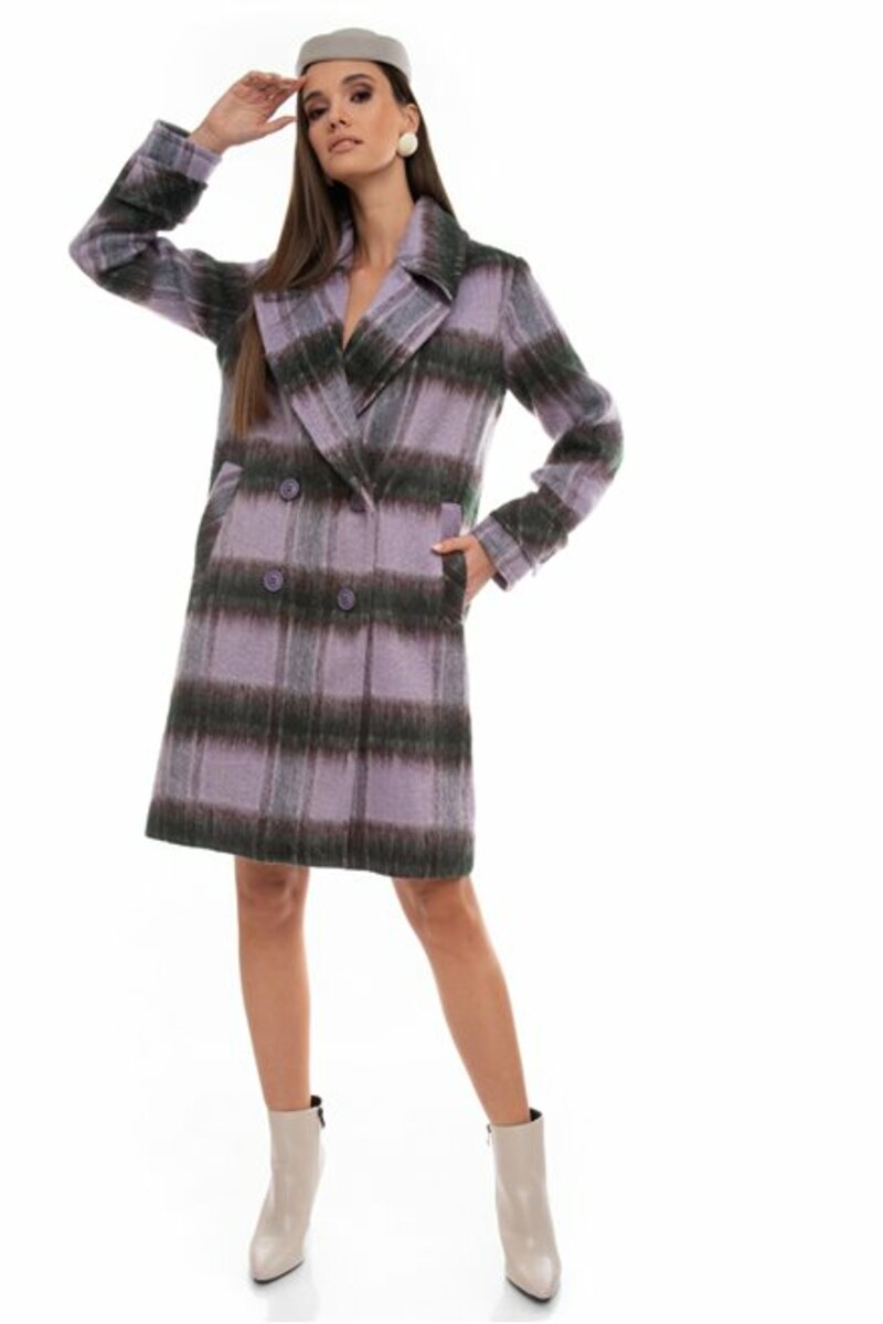 Cross checkered coat