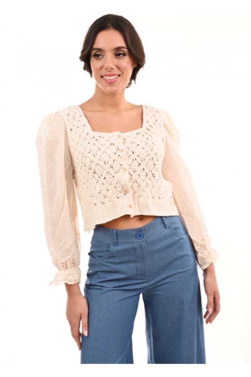 Blouse knitted voile