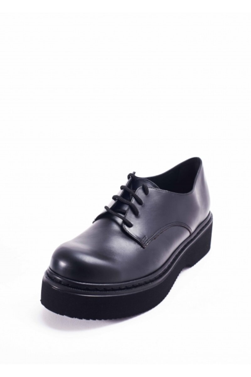 LEATHER FLAT SHOES OXFORD WITH CORD HANDMADE GREEK CONSTRUCTION