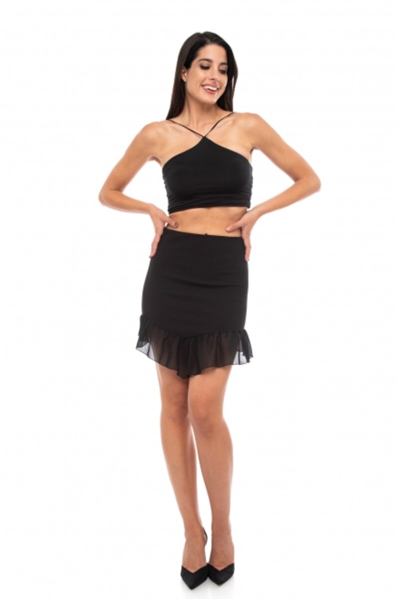 Mini skirt s. ruffled crepe 4004