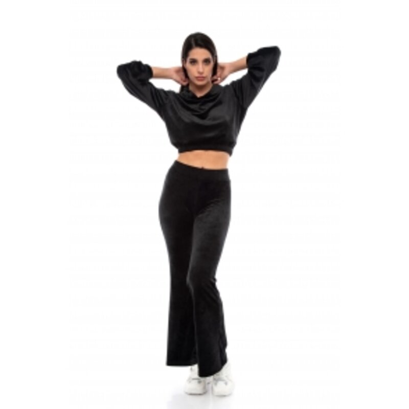 Set of velor bell bottom blouse and pants 1007-3010