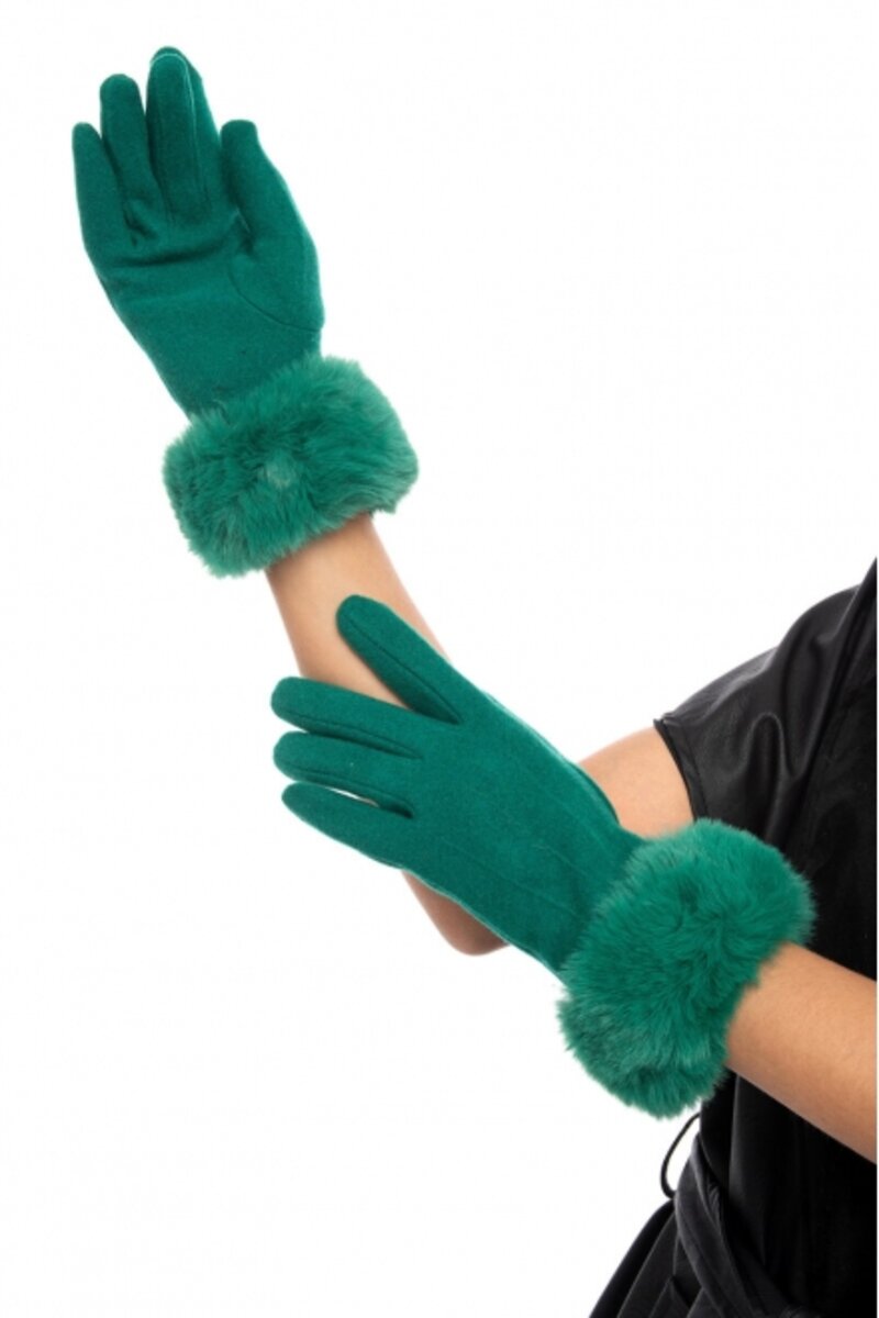 Gloves with fur 3261-1