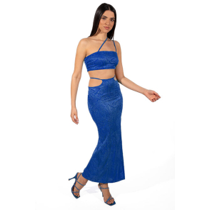 Strapless top and jersey skirt, jacquard 207008-204006