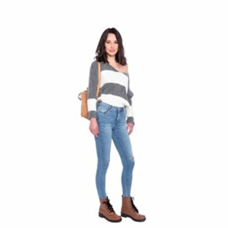 JEANS HI-RISE SKINNY WITH RIPS IN THE KNEE