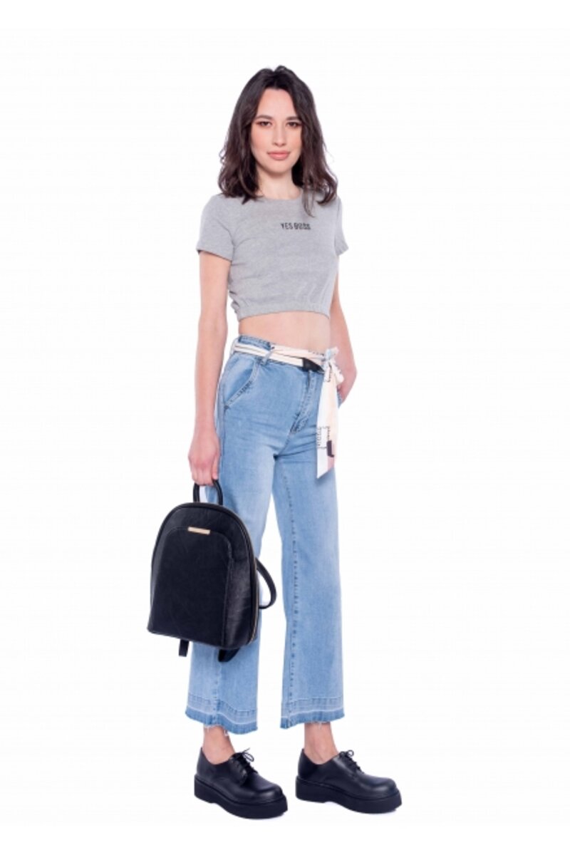 JEANS OPEN AT THE BOTTOM WITH RIBBON BELT DOUBLE SIDE