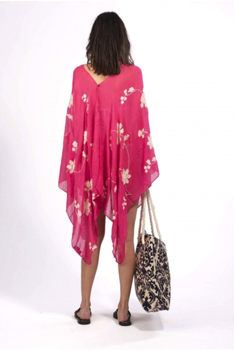 COVERUP KAFTAN WITH EMBROIDERY FLOWERS