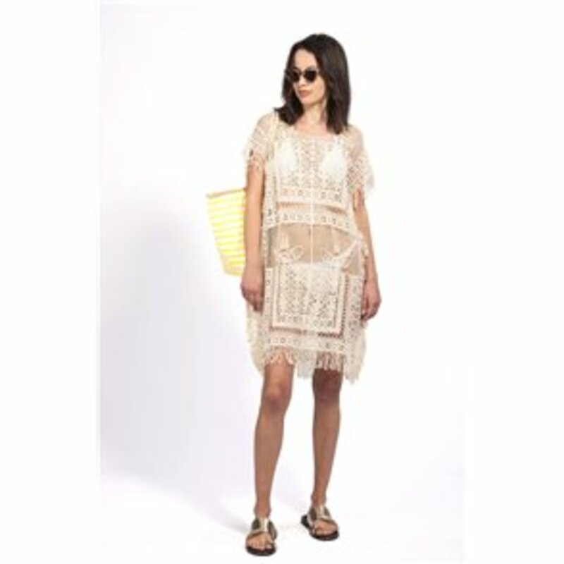 LACE LONG COVERUP WITH FRICTIONS