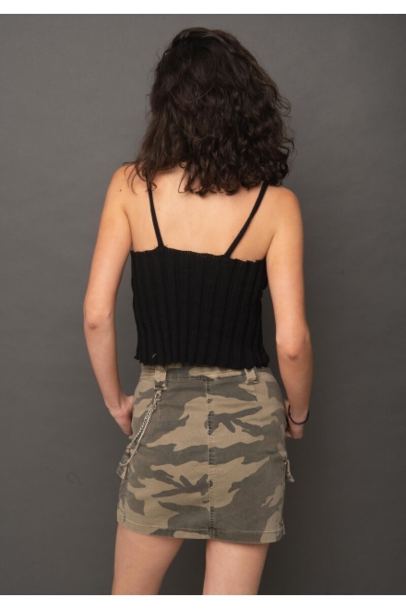 MILITARY SHORT SKIRT WITH CHAIN