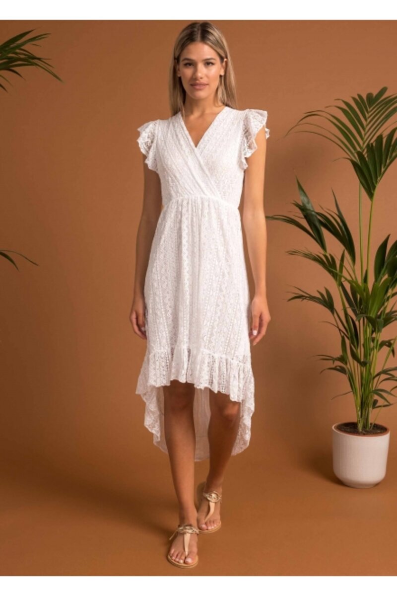 Midi dress with lace and...