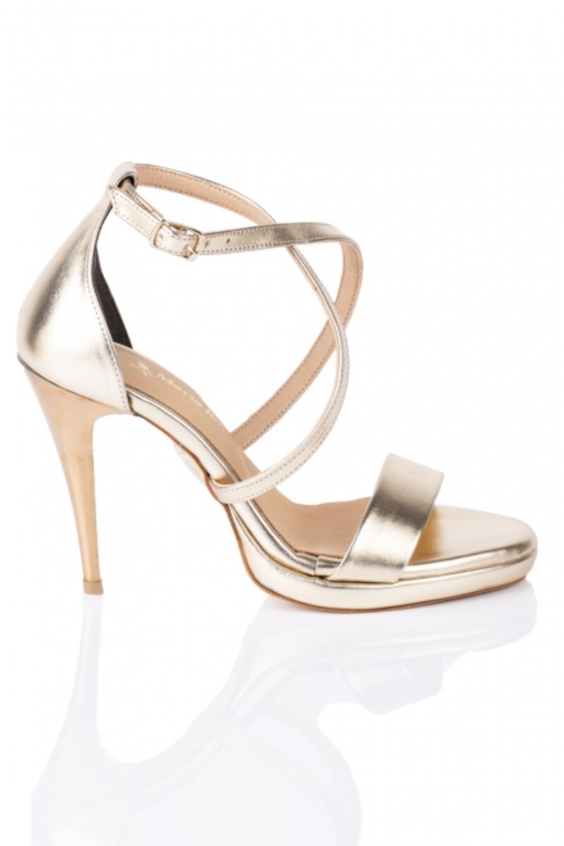 LEATHER SANDALS WITH SLIM HEEL AND SLIM STRAPS ON TOP