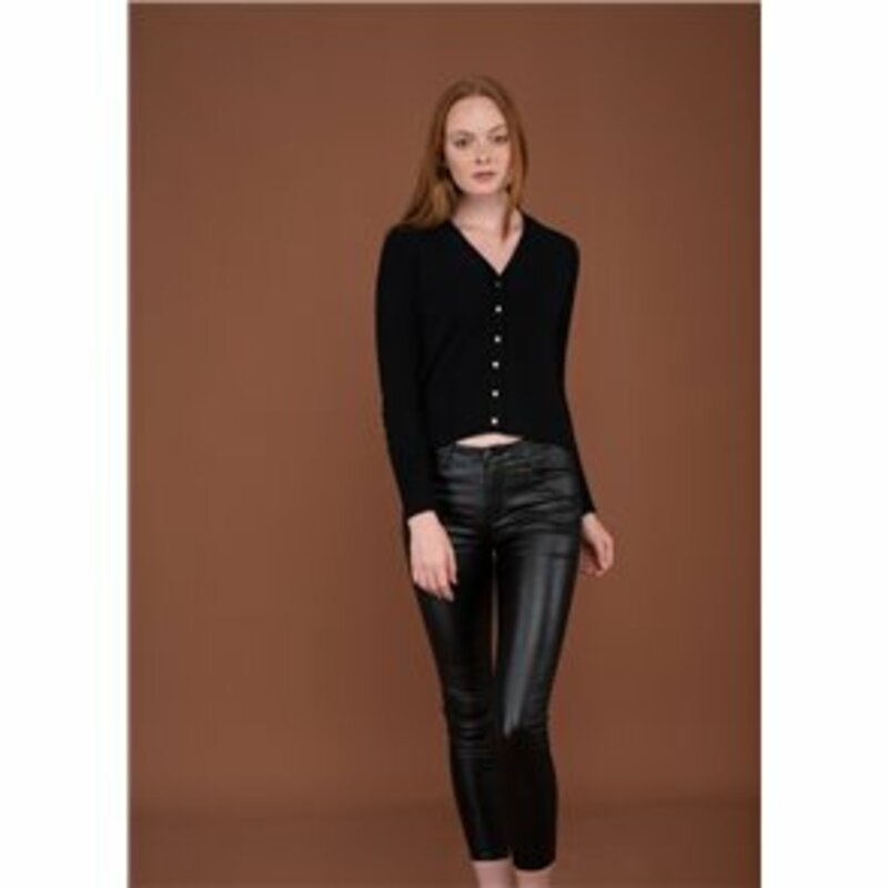 LEATHER TROUSERS WITH GLITTER
