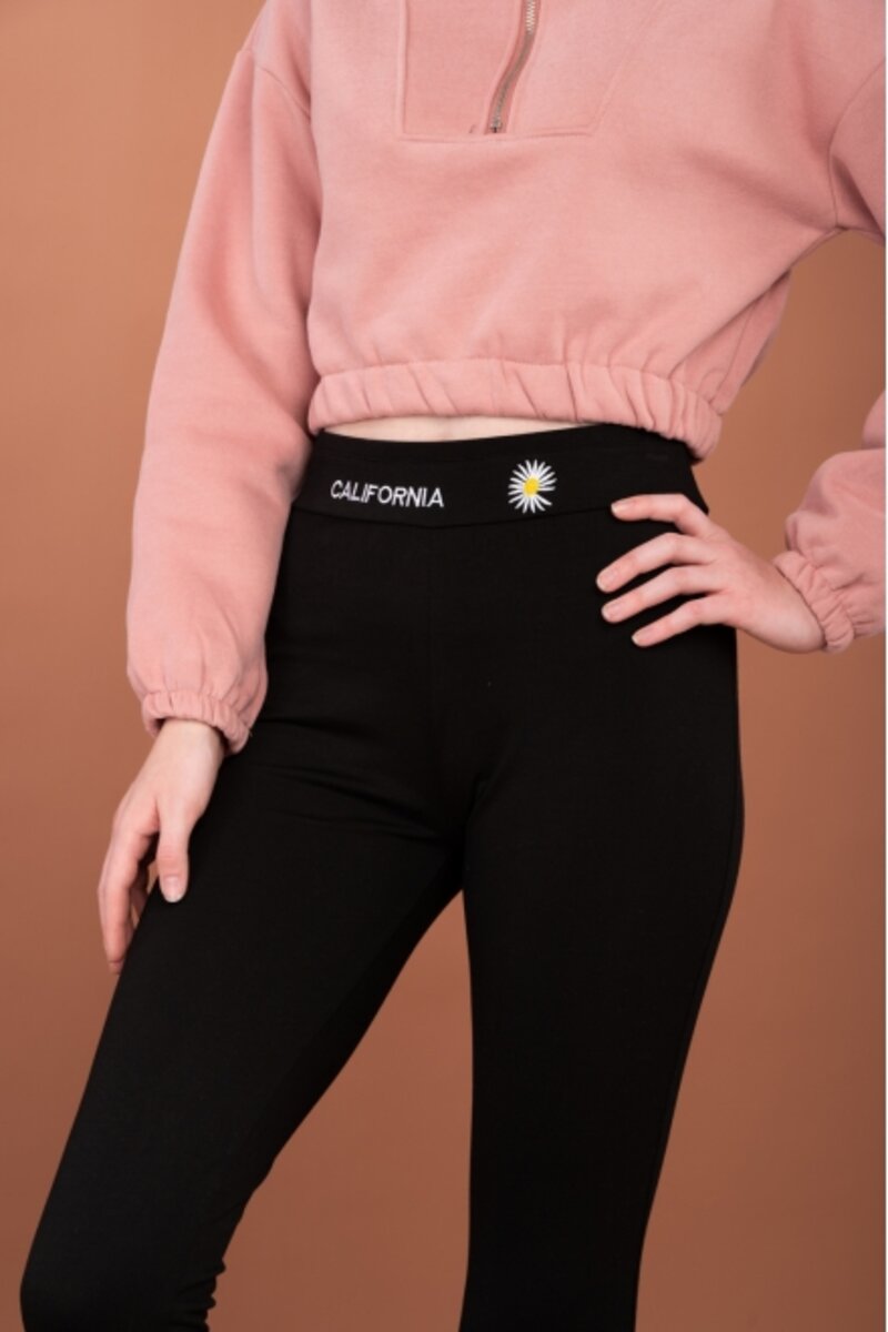 SPORT LEGGINGS WITH RUBBER ON THE TOP WITH LOGO CALIFORNIA