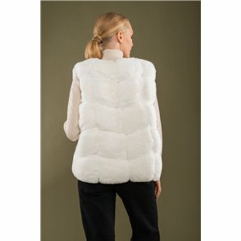 SLEEVELESS JACKET WITH SYNTHETIC FUR