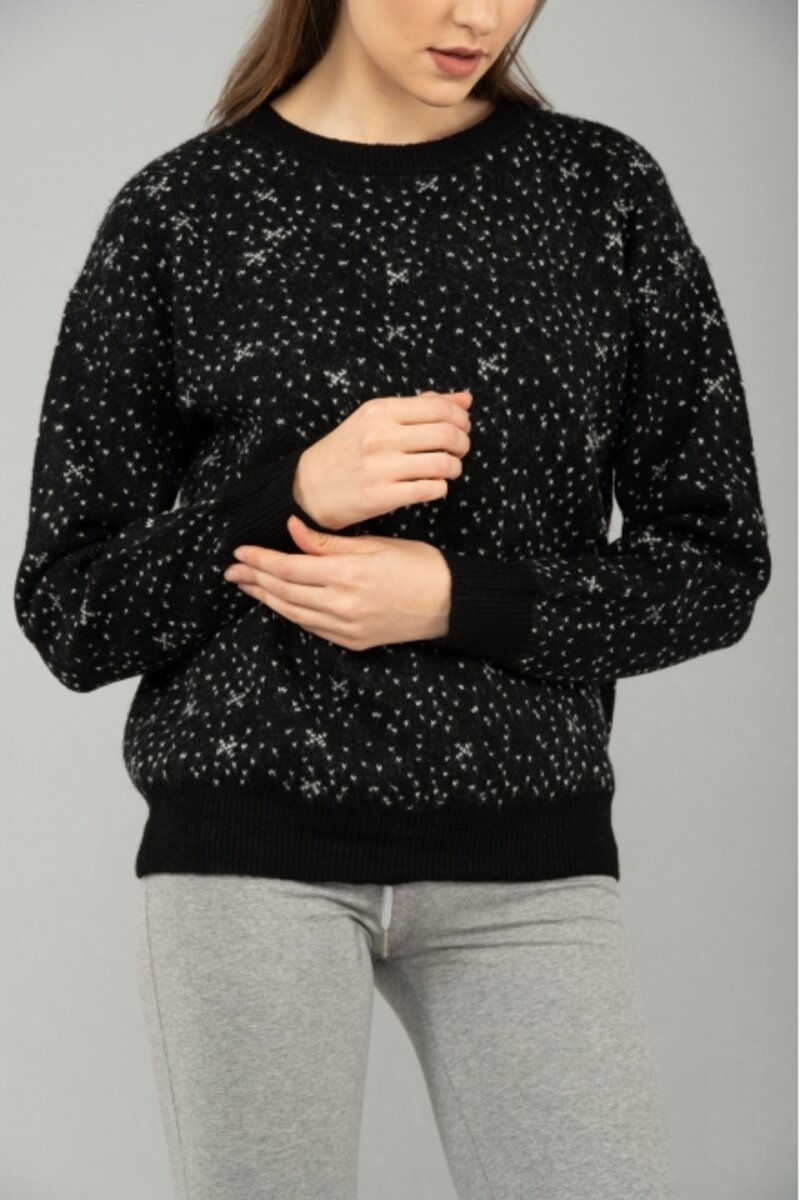 WOOL BLOUSE WITH DESIGN STARS ON TOP 