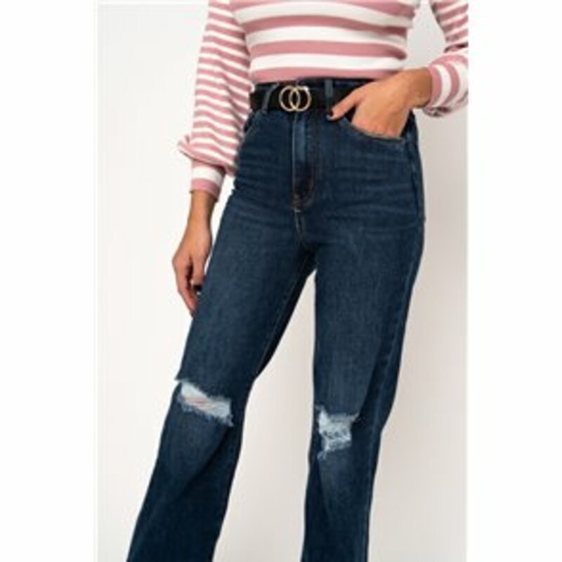 JEANS WITH KNEE RIP STYLE BELL