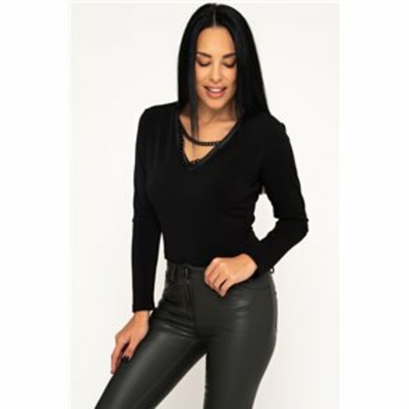 LEATHER TROUSERS WITH BUTTON