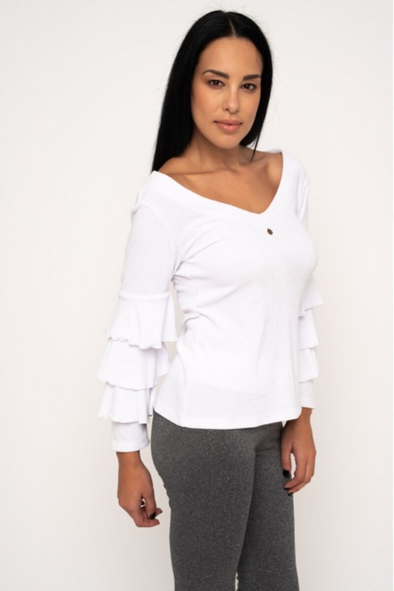 BLOUSE WITH WHITE CORD ON THE BACK