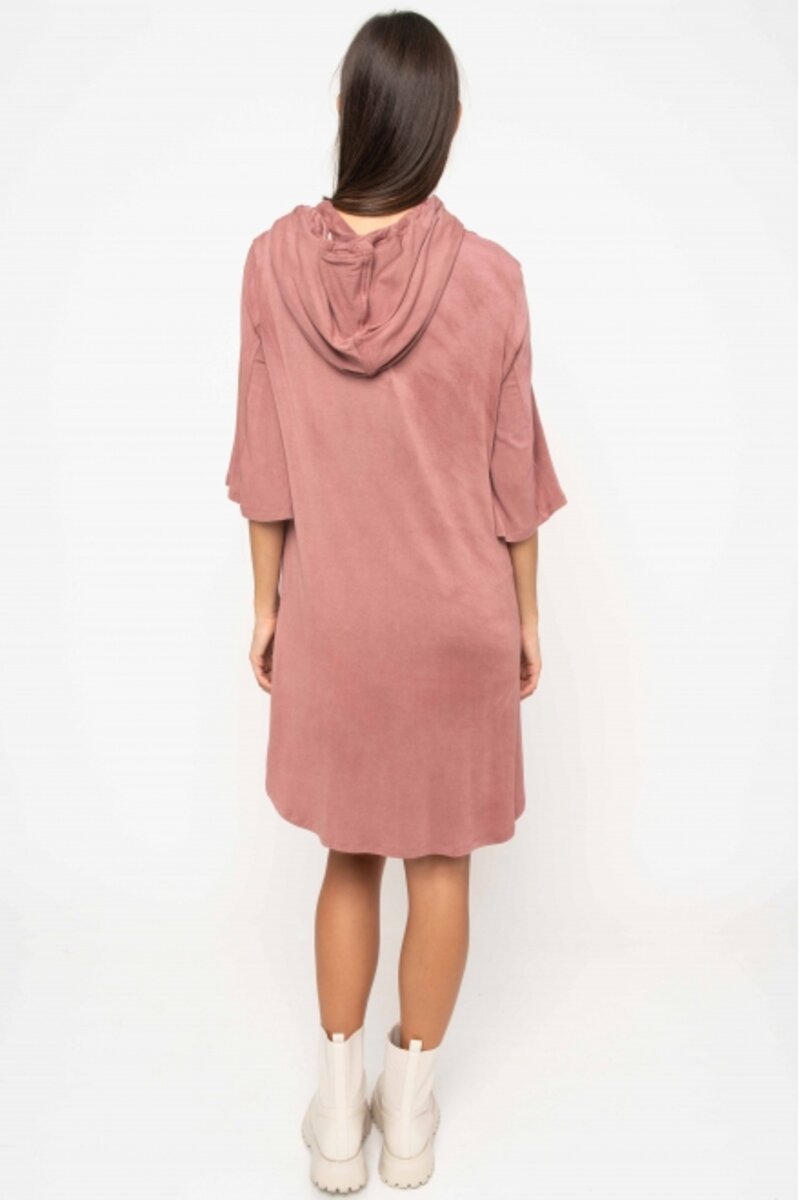 MINI DRESS WITH HOOD AND POCKETS AT THE BOTTOM