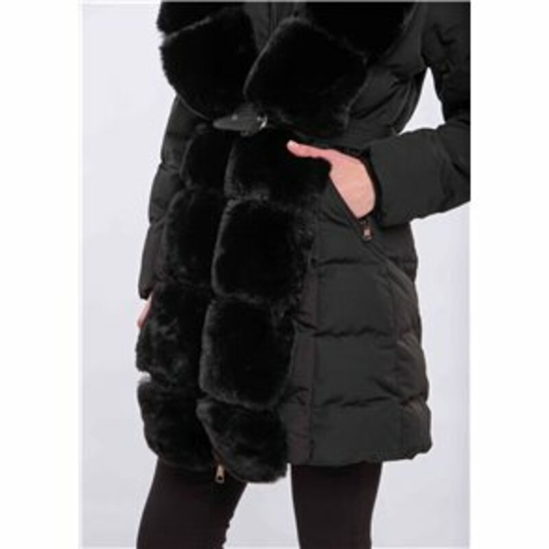 JACKET WITH FUR COLLAR AND MATCHING BELT