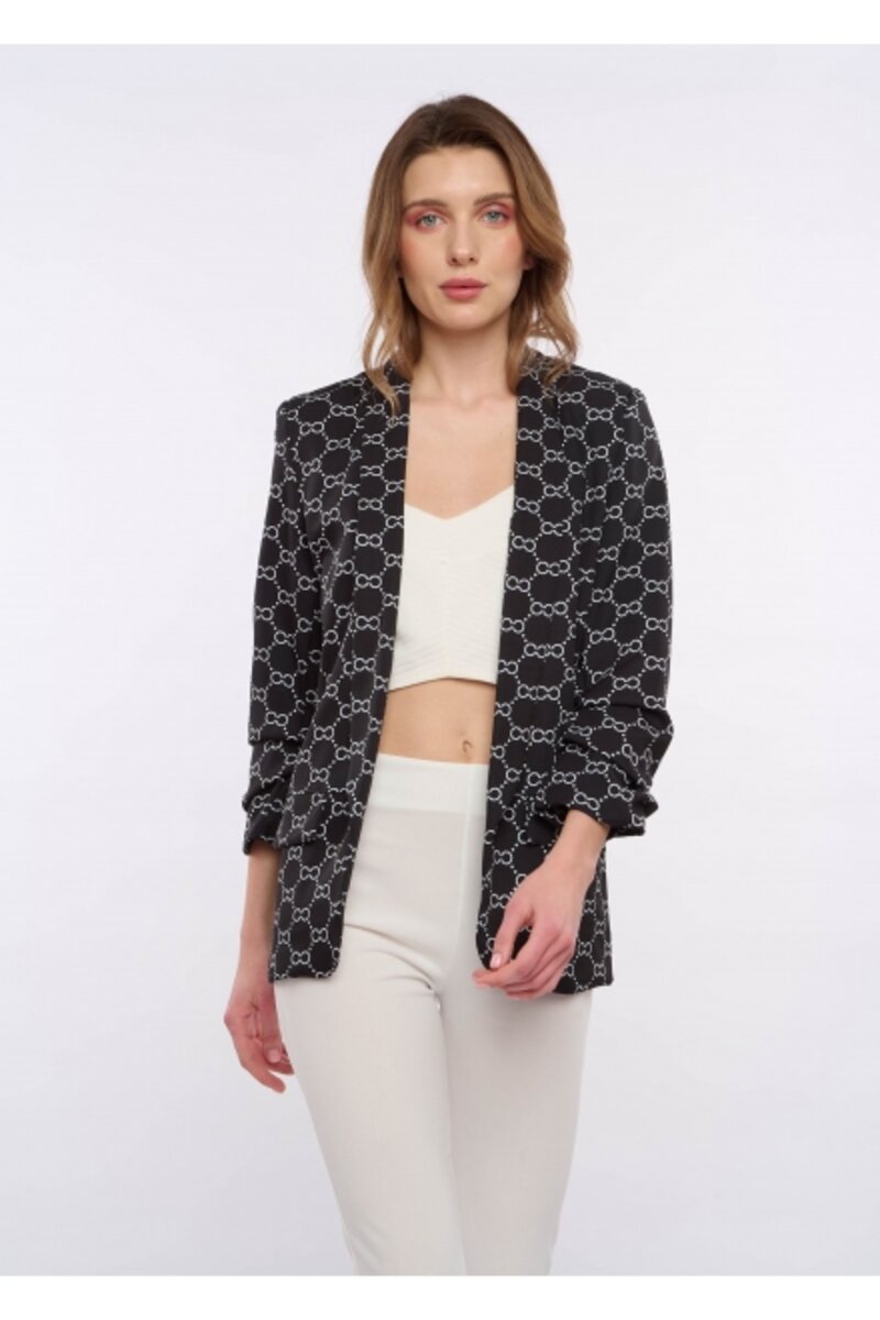 BLAZER WITH DESIGN AND ROLLED-UP SLEEVES